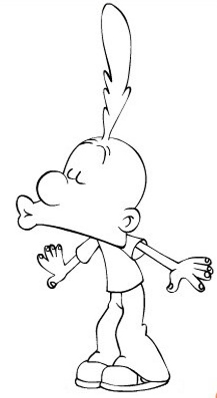 coloriage titeuf donne un bisous